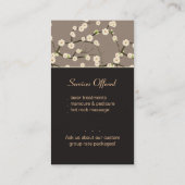 Salon Visitekaartje spa cherry blossom brown (Achterkant)