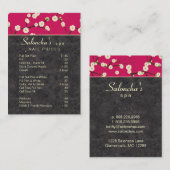 Salon Visitekaartje spa cherry blossom hot roze (Voorkant / Achterkant)