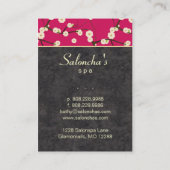 Salon Visitekaartje spa cherry blossom hot roze (Achterkant)