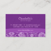 Salon Visitekaartje Spa Paars Damask Oval (Achterkant)