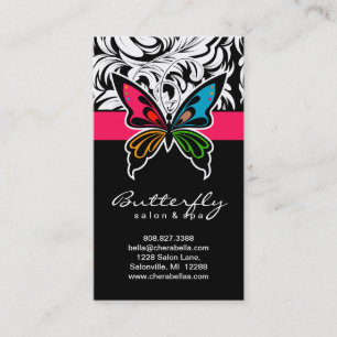 Salon Visitekaartjes Spa Butterfly kleurig Roze