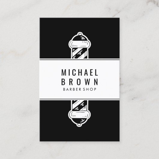 Salon voor Mannen Logo Barber Visitekaartje (Voorkant)