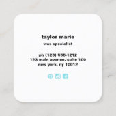 Salon Waxing Modern Retro Vierkante Visitekaartje (Achterkant)