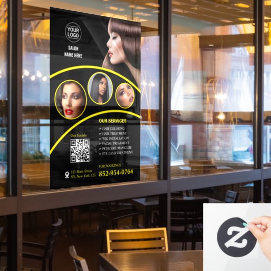 Salon Zakelijk Aangepaste Ramenfolie Raamsticker (Restaurant Raam)