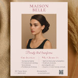 Salon Zakelijk Elegant Flyer<br><div class="desc">Vang de aandacht met deze prachtig ontworpen flyer, waar tijdloze elegantie en moderne sophisticatie samenkomen. Het verfijnde blush-palet in combinatie met warme sepia-tinten roept een luxe, serene sfeer op - perfect voor luxe schoonheidssalons. De typografie combineert klassieke serif lettertypen met sierlijke kalligrafie, als gevolg van de delicate artisticiteit van uw...</div>
