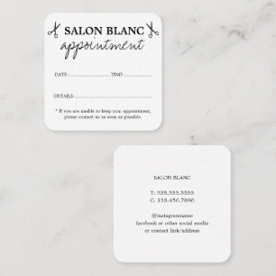Salon Zakelijke Promotie Afsprakenkaartje