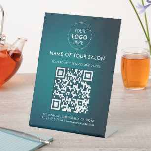 Salon Zakelijke QR-code en Logo Reclamebord Met Voetstuk