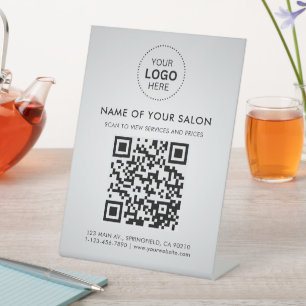 Salon Zakelijke QR-code en Logo Reclamebord Met Voetstuk