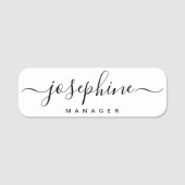 Salonbedrijf Eenvoudige Elegante Aangepaste script Naamplaatje (Voorkant)