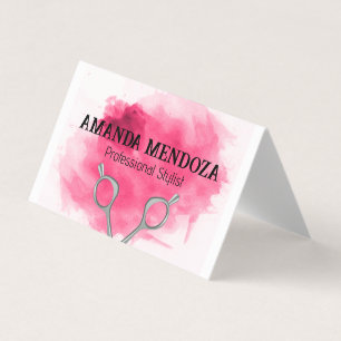 Salonschaar   Artistic Red Waterverf Visitekaartje