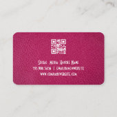 salonschaar | roze leder | Sparkles Visitekaartje (Achterkant)