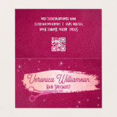 salonschaar | roze leder | Sparkles Visitekaartje (Buitenkant ongevouwen)