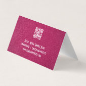 salonschaar | roze leder | Sparkles Visitekaartje (Achterkant)