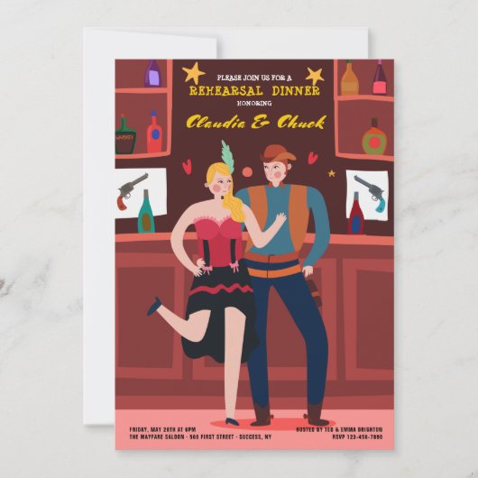 Saloon Koppel Uitnodiging (Voorkant)