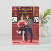 Saloon Koppel Uitnodiging (Staand voorkant)