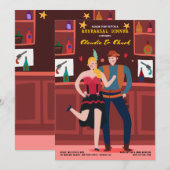 Saloon Koppel Uitnodiging (Voorkant / Achterkant)