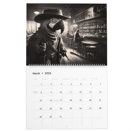 Saloon Safari Calendar Kalender (Mar 2026)