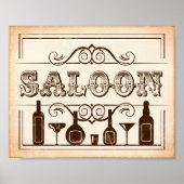 SALOON-teken westerne partij Poster (Voorkant)
