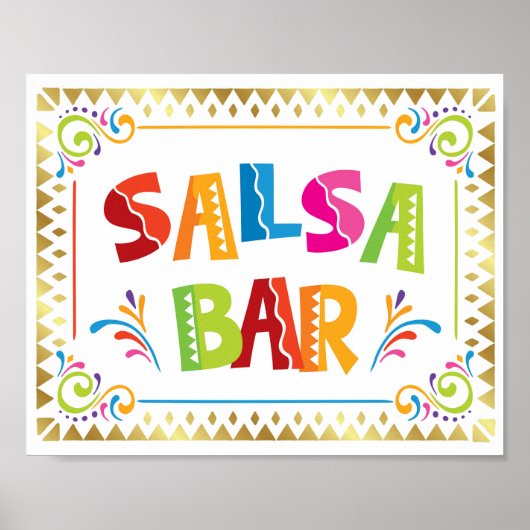 SALSA BAR Fiesta Party Sign Print (Voorkant)