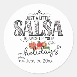 Salsa Brengt Nieuwe Pit in Je Vakantie Bloemig Roo Ronde Sticker