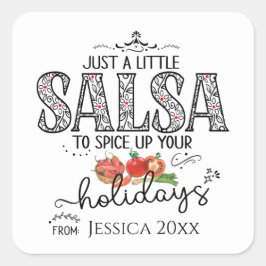 Salsa Brengt Plezier in Je Feestdagen Bloemrijk Ro Vierkante Sticker