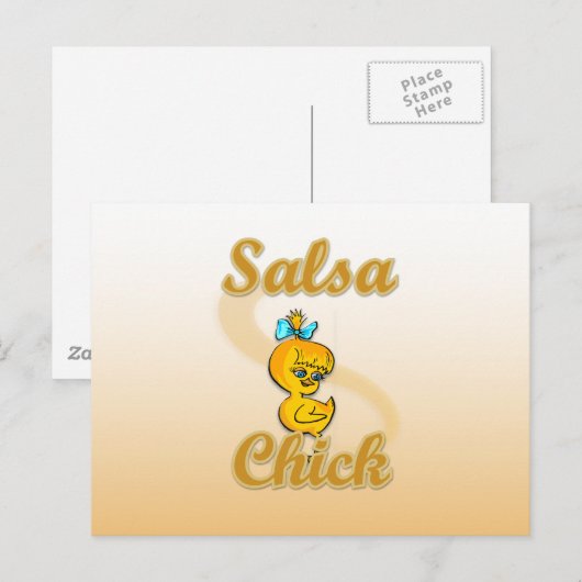 Salsa Chick Briefkaart (Voorkant / Achterkant)