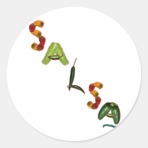 Salsa Chili Peppers Ronde Sticker