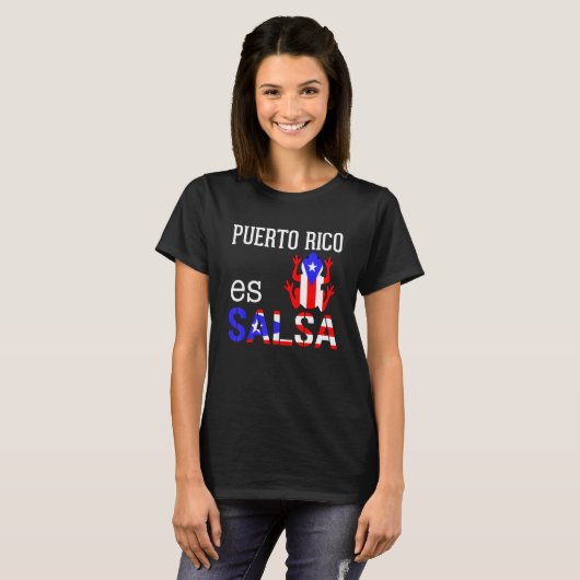 Salsa Coqui Puerto Rico Boricua Puerto Rican Pr SA T-shirt (Voorkant volledig)