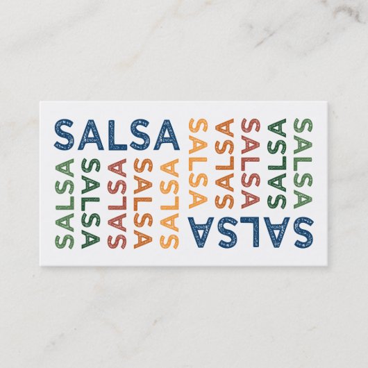 Salsa Cute Colorful Visitekaartje (Voorkant)