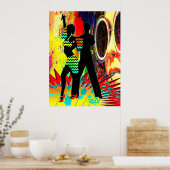 Salsa Dance Couple Neon Colors Poster (Keuken)