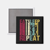 Salsa dance Eat Sleep Repeat Funny Retro Gift Magneet (Voorkant / Achterkant)