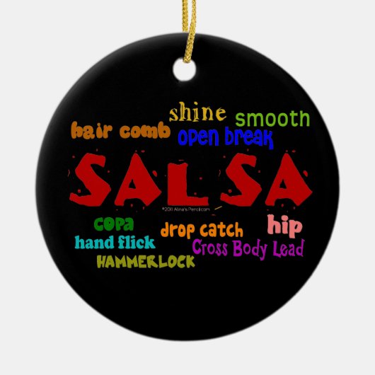 Salsa Dance Ornament Word Cloud Gift voor dansers (Voorkant)