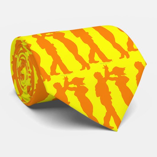 Salsa Dance Spin Silhouette Custom Mannen Necktie Stropdas (Opgerold)