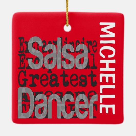 Salsa Dancer Extraordinaire CUSTOM Keramisch Ornament (Achterkant)