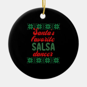 Salsa Dancer Ugly kerstcadeau Keramisch Ornament