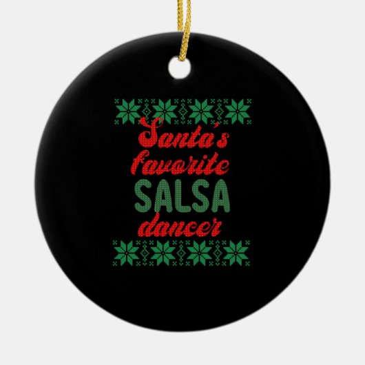 Salsa Dancer Ugly kerstcadeau Keramisch Ornament (Voorkant)