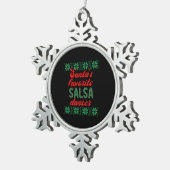 Salsa Dancer Ugly kerstcadeau Tin Sneeuwvlok Ornament (Rechts)