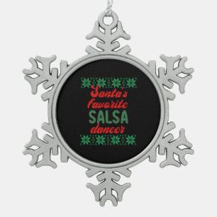 Salsa Dancer Ugly kerstcadeau Tin Sneeuwvlok Ornament
