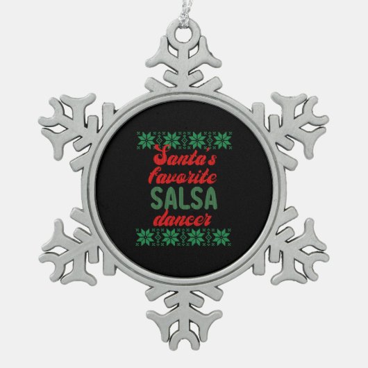 Salsa Dancer Ugly kerstcadeau Tin Sneeuwvlok Ornament (Voorkant)