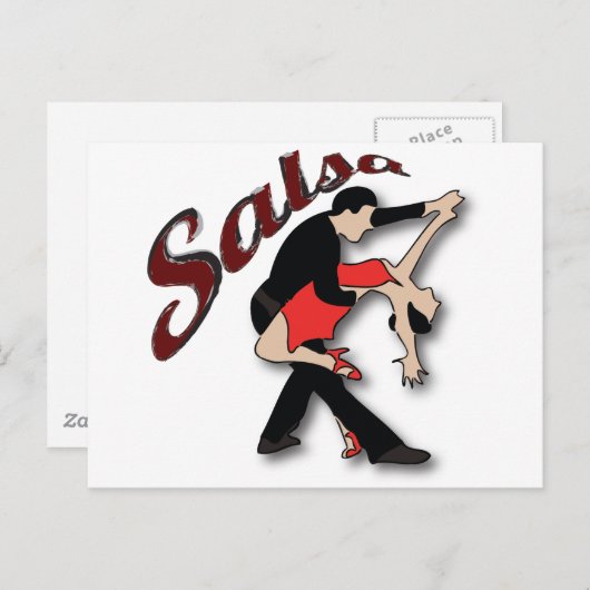 Salsa Dancers Briefkaart (Voorkant / Achterkant)