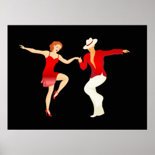 Salsa Dancers Dance Series Poster