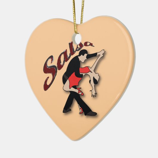 Salsa Dancers Keramisch Ornament (Links)