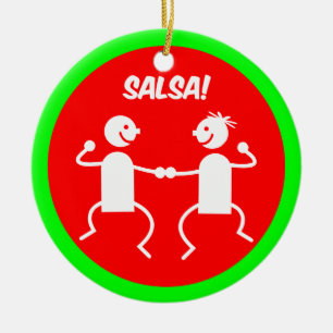 Salsa dancers keramisch ornament