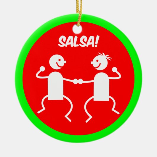 Salsa dancers keramisch ornament (Voorkant)