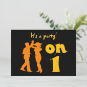 Salsa Dancers on One Dance Party nodigt uit Kaart (Staand voorkant)