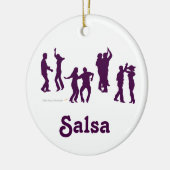 Salsa Dancers Silhouettes Dance Poses voor Salsero Keramisch Ornament (Links)