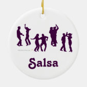 Salsa Dancers Silhouettes Dance Poses voor Salsero Keramisch Ornament (Achterkant)