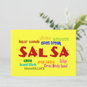 Salsa Dancing Dance Lovers Party Invites Kaart (Staand voorkant)