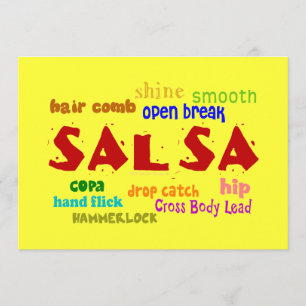 Salsa Dancing Dance Lovers Party Invites Kaart