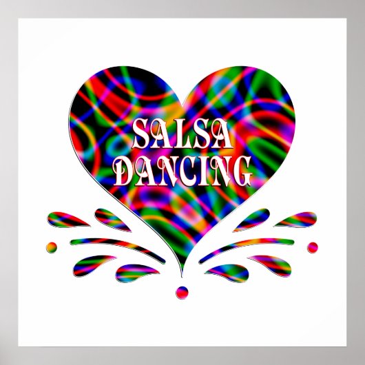 Salsa Dancing Fun Heart Poster (Voorkant)